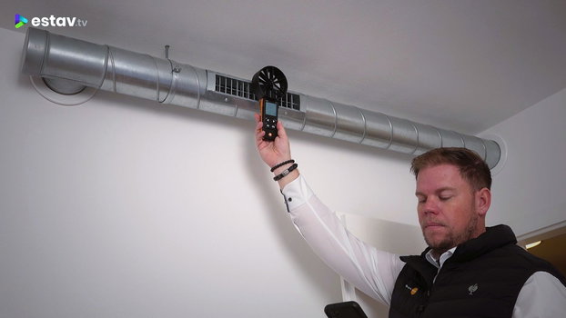 Měření větrání s rekuperací tepla v bytě